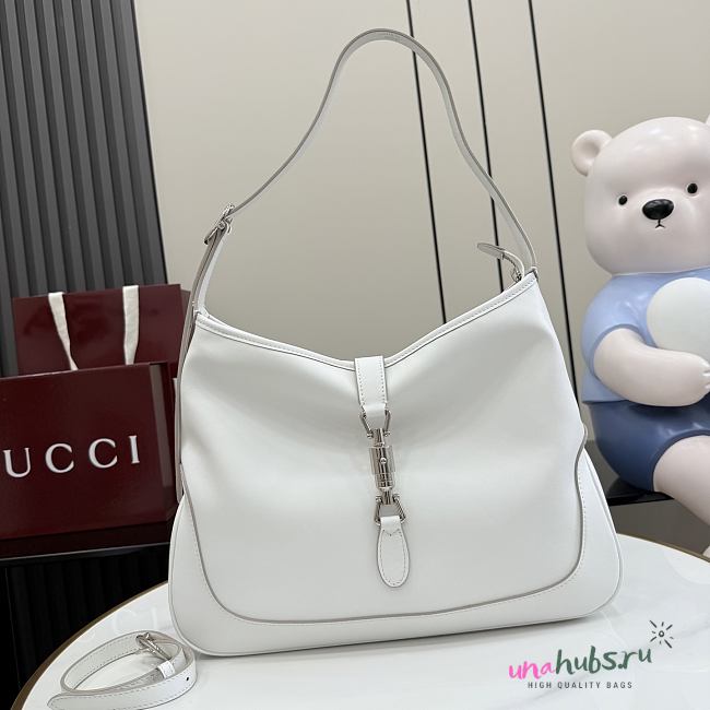 Gucci Jackie 1961 large shoulder bag white 35.5x28x4.5cm - 1