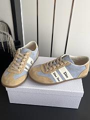 Dior Ribbon Sneaker Sky Blue and Beige Suede - 4