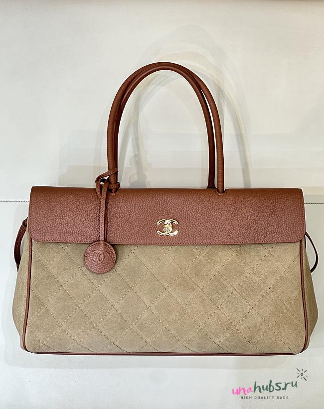 Chanel 26s Shopping bag Brown suede 38x22x16cm - 1
