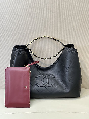 Chanel Shopping Tote Lambskin Neo Cabas Black 44.5x18x24cm