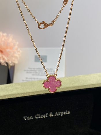 Van Cleef Gold Pink Necklace