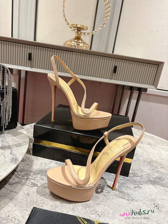 Christian Louboutin Rosalie Alta 150 Beige Leather - 1