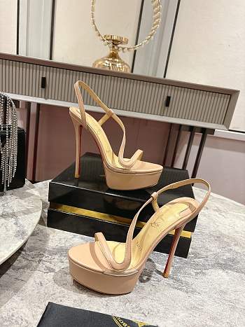 Christian Louboutin Rosalie Alta 150 Beige Leather