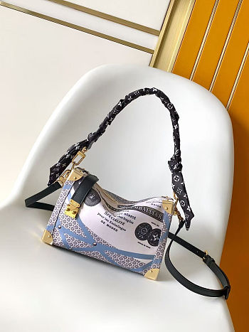 Louis Vuitton Side Trunk MM Beige/Blue 26.5x16x8.5cm