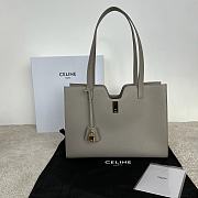  Celine Cabas 16 in pebble grey grained calfskin 37x29x12cm - 1