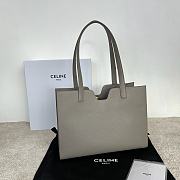  Celine Cabas 16 in pebble grey grained calfskin 37x29x12cm - 2