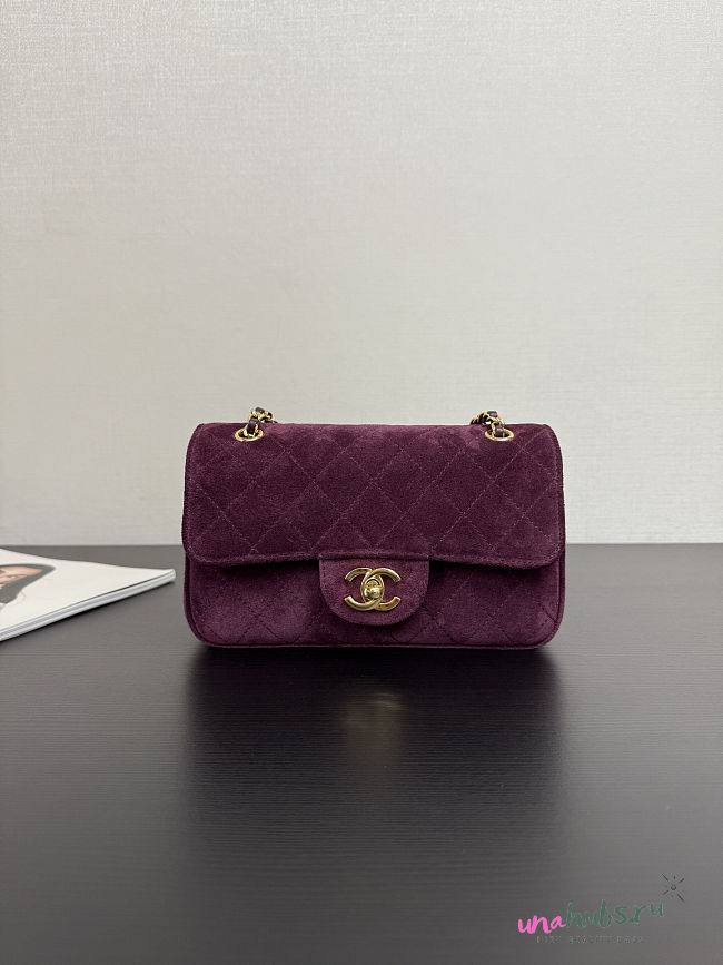 Chanel Maxi mini burgundy suede 20x13x6cm - 1