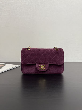 Chanel Maxi mini burgundy suede 20x13x6cm