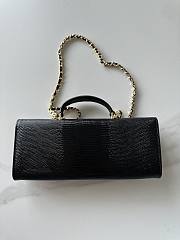 Chanel Top Handle Long Clutch Calfskin Lizard Black 25x9.5x5cm - 3