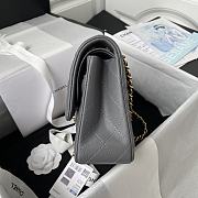 Chanel Flap Bag Grey Lambskin Gold 25cm - 4