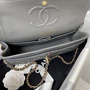 Chanel Flap Bag Grey Lambskin Gold 25cm - 2