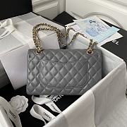 Chanel Flap Bag Grey Lambskin Gold 25cm - 3