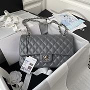 Chanel Flap Bag Grey Lambskin silver 25cm - 1