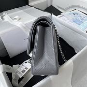 Chanel Flap Bag Grey Lambskin silver 25cm - 4