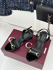 Gucci Black Donna Patent Leather Wedge Sandals 8cm - 3