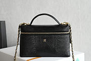 Chanel Top Handle Slim Vanity Lizard Calfskin Black 19.5x17x5cm - 1