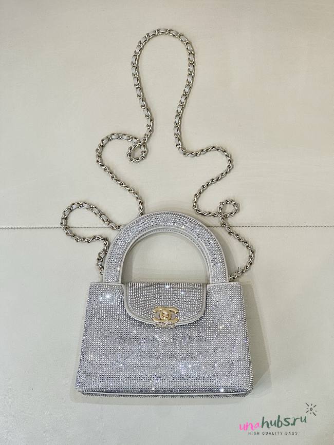 Chanel Kelly Bag Strass silver 19x13x7cm - 1