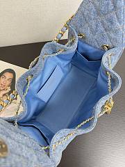 Chanel Small 25 Handbag Denim Gold 30x26x14cm - 5