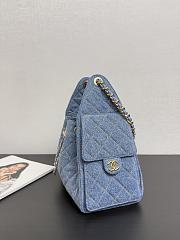 Chanel Small 25 Handbag Denim Gold 30x26x14cm - 4