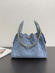 Chanel Small 25 Handbag Denim Gold 30x26x14cm - 3