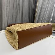 YSL Panier leather-trimmed raffia tote bag 29x20x9cm - 5