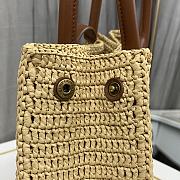 YSL Panier leather-trimmed raffia tote bag 29x20x9cm - 3