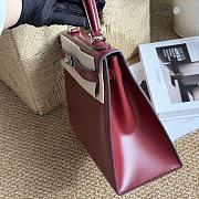 Hermes Kelly 25 Red Box Silver 25cm - 4