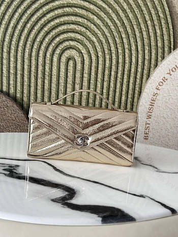 Chanel Pouch Bag Gold 25x13x6.5cm