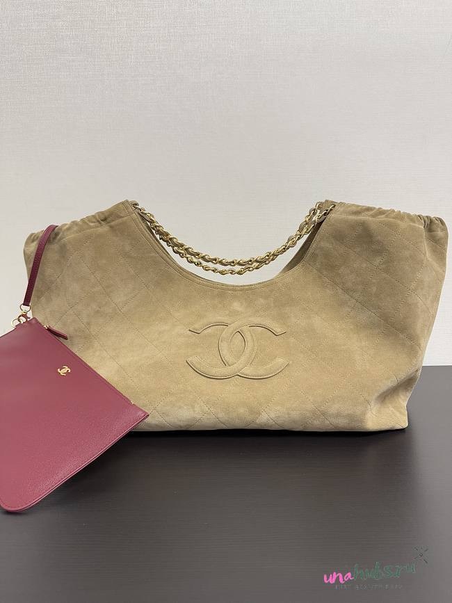 Chanel Shopping Tote Suede Beige 44.5x18x24cm - 1
