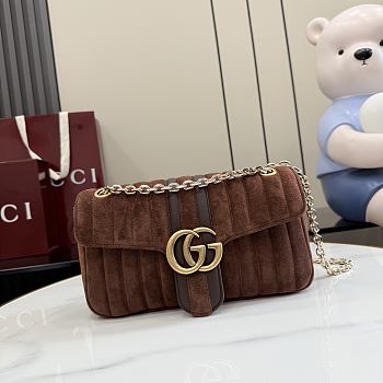 Gucci Jetset GG Marmont medium shoulder bag Dark brown 26x15x7cm