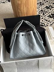 Chanel Small 25 Handbag Blue Silver 30x26x14cm - 4