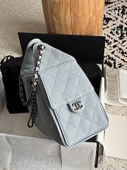 Chanel Small 25 Handbag Blue Silver 30x26x14cm - 2