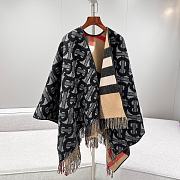 Burberry Monogram Wool Cashmere Jacquard Cape 140x140cm - 1