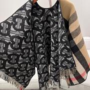 Burberry Monogram Wool Cashmere Jacquard Cape 140x140cm - 3