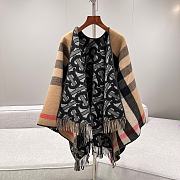 Burberry Monogram Wool Cashmere Jacquard Cape 140x140cm - 2
