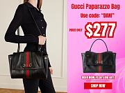 Gucci Paparazzo medium top handle bag black leather 32x24x17cm - 1