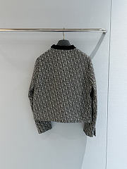 Dior Jacket Gray Oblique Silk-Wool-Cotton-Blend  - 4