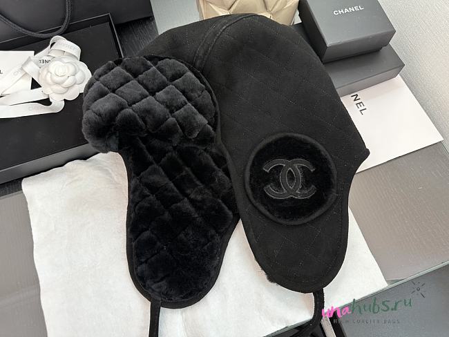 Chanel Suede and Shearling Trapper Hat   - 1