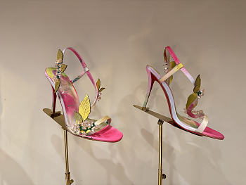 Christian Louboutin Rosa Fruit 100mm Sandals satin