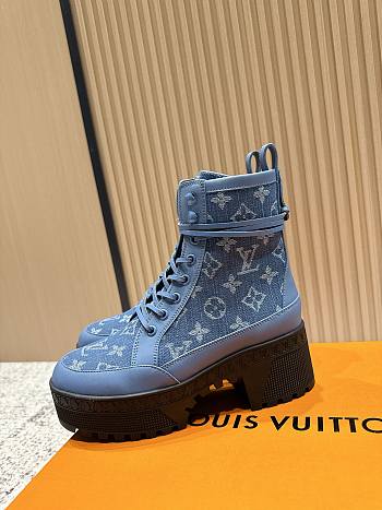 Louis Vuitton Laureate Platform Desert Blue Boot