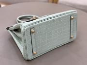 Hermes Birkin 25 Matte Alligator Gold Hardware Light Green - 4