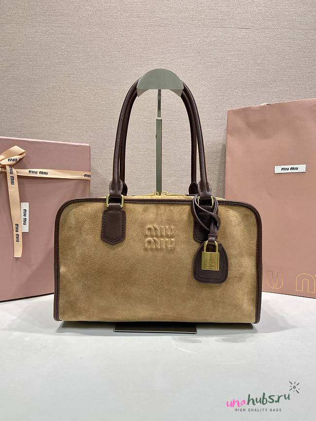 Miu Miu Arcadie Top Handle Bag dark brown 30x20x10cm - 1