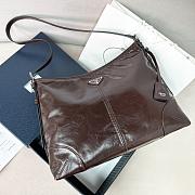 Prada Aimèe large leather shoulder bag Dark brown - 35x26.5x11cm - 1