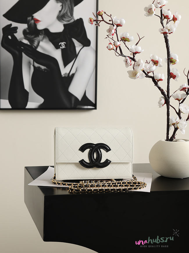 Chanel Wallet on chain calfskin white - 19x12x3.5cm - 1