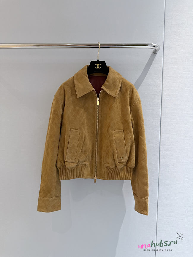 Chanel Blouson Suede Calfskin Fango Beige - 1