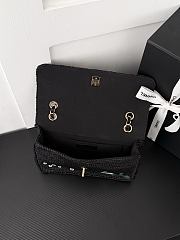  Chanel Coco Beach small flap bag black mesh 25.5x16x7cm - 4