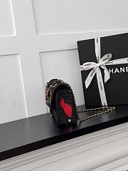  Chanel Coco Beach small flap bag black mesh 25.5x16x7cm - 2