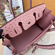 Hermes Birkin 30 Pink Ostrich Silver 30cm - 5