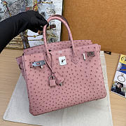 Hermes Birkin 30 Pink Ostrich Silver 30cm - 4