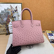Hermes Birkin 30 Pink Ostrich Silver 30cm - 2